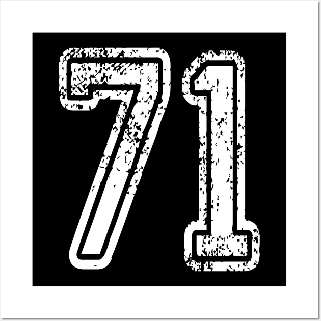 Number 71 Grungy in white Wall Art by Sterling